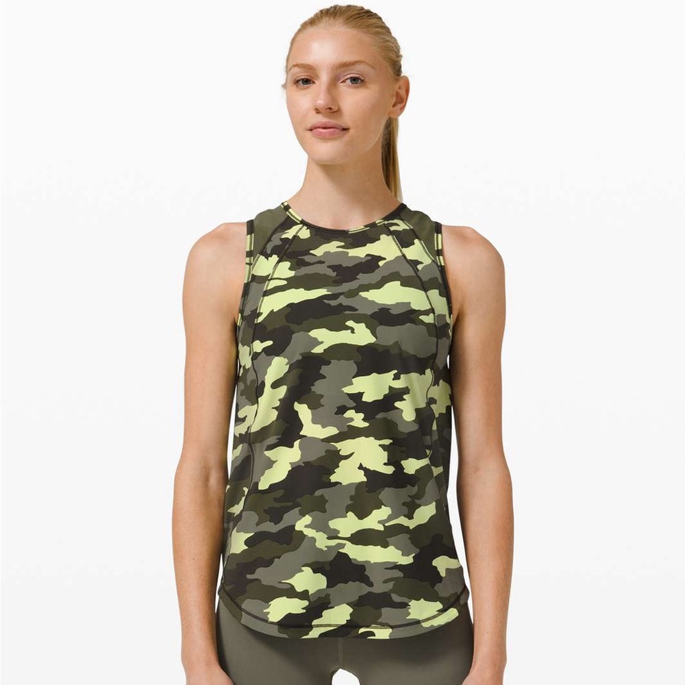 Lululemon Sculpt Tank Heritage 365 Camo Crispin Green Multi / Medium Olive